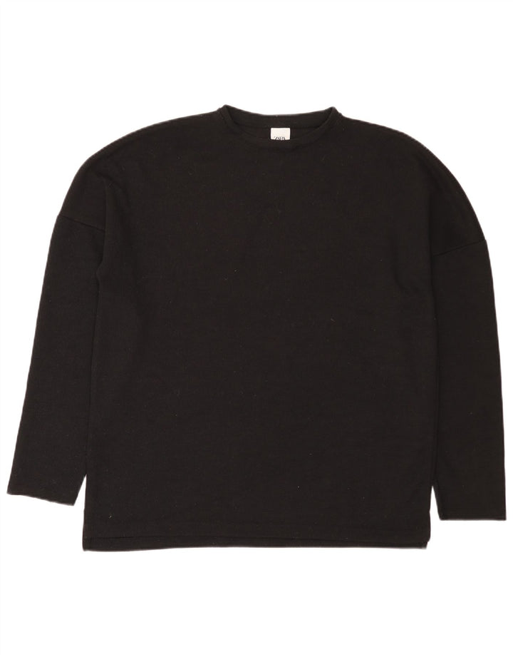 Zara Mens Crew Neck Jumper Sweater Small Black