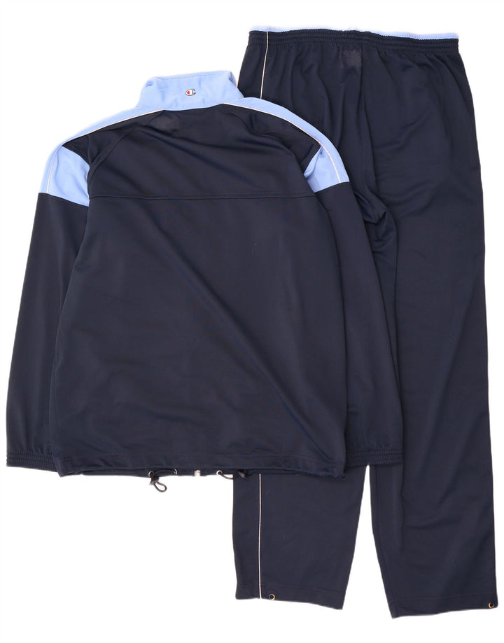 Champion Mens Full Tracksuit Large Navy Blue Colourblock