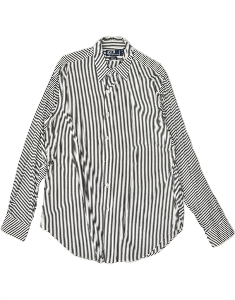 POLO RALPH LAUREN Mens Lowell Shirt Size 16 Large Grey Pinstripe Cotton | Vintage Polo Ralph Lauren | Thrift | Second-Hand Polo Ralph Lauren | Used Clothing | Messina Hembry 