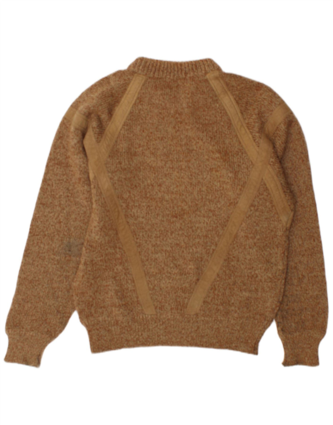 Vintage Mens Crew Neck Jumper Sweater Large Beige Flecked