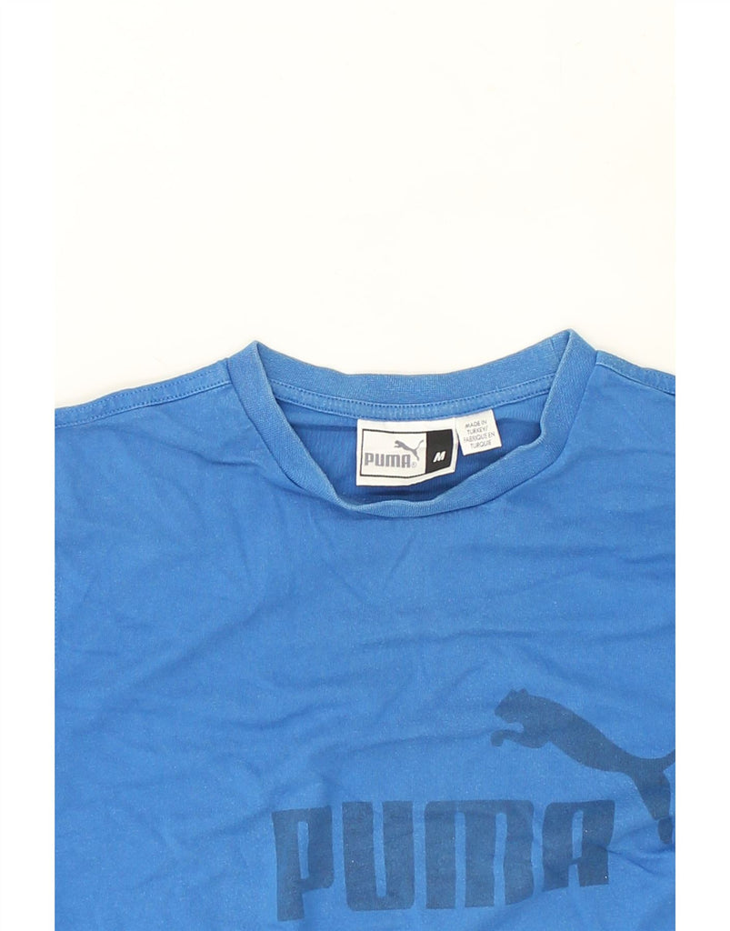 PUMA Mens Graphic T-Shirt Top Medium Blue | Vintage Puma | Thrift | Second-Hand Puma | Used Clothing | Messina Hembry 