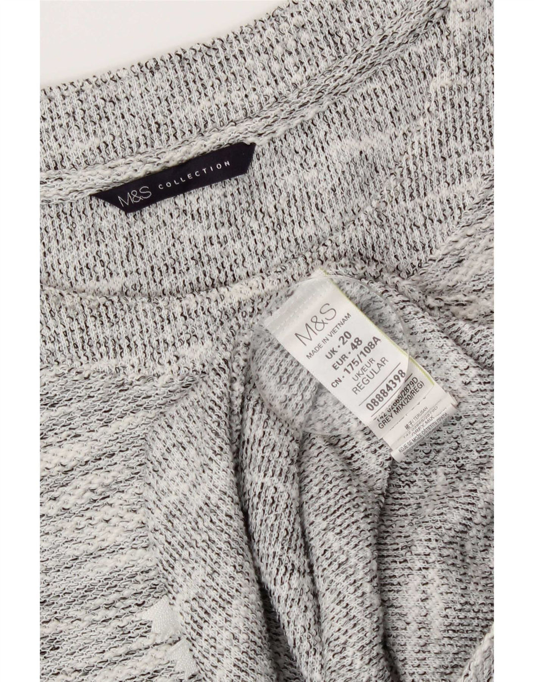 Marks & Spencer Womens 3/4 Sleeve Shift Dress UK 20 2XL Grey Flecked