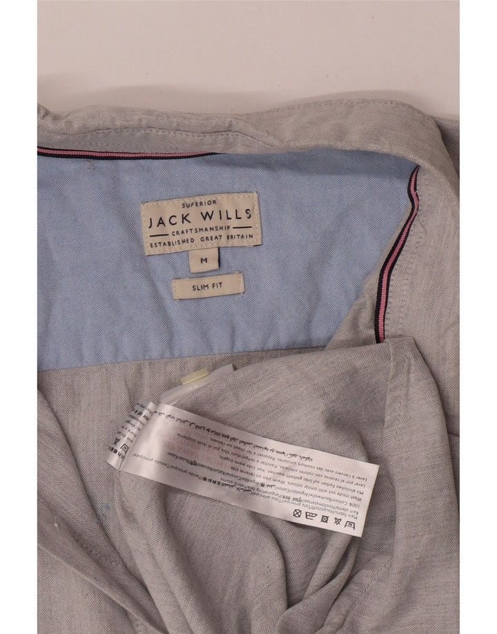 Jack Wills Mens Slim Fit Shirt Medium Grey Cotton