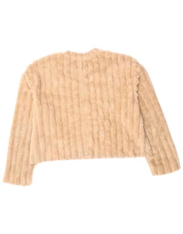 ZARA Womens Oversized Fleece Jumper UK 10 Small Beige