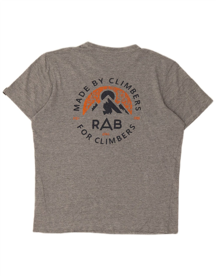 Rab Mens Graphic T-Shirt Top Medium Grey Flecked Cotton
