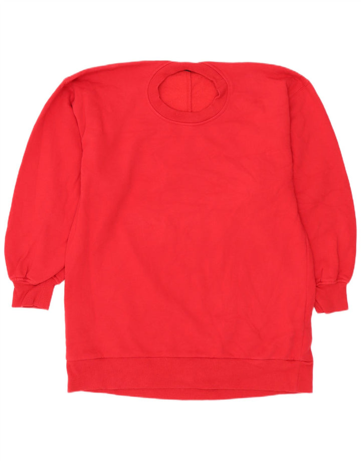 Zara Womens Oversized Sweatshirt Jumper UK 10 Small Red Cotton