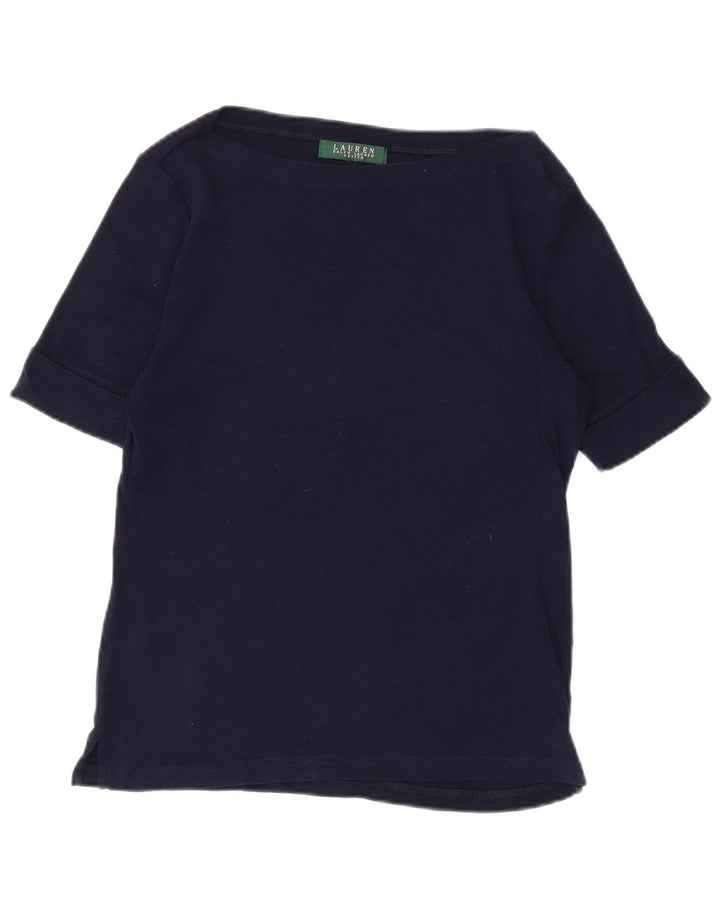Ralph Lauren Womens Blouse Top UK 10 Small Navy Blue