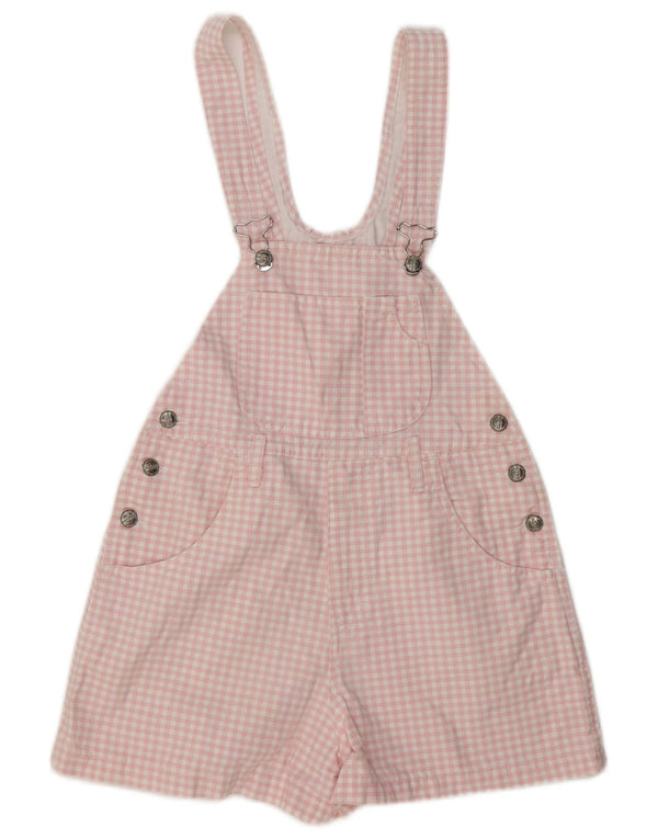 Vintage Womens Dungarees Shorts IT 40 Small W30  Pink Gingham Cotton