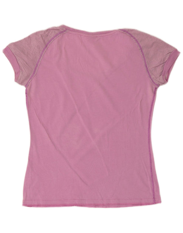 Champion Womens Graphic T-Shirt Top UK 12 Medium Pink