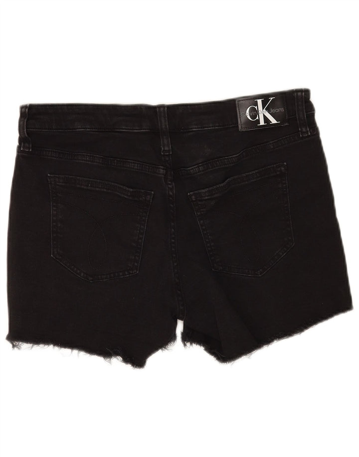 Calvin Klein Womens Denim Shorts W28 Medium  Black Cotton