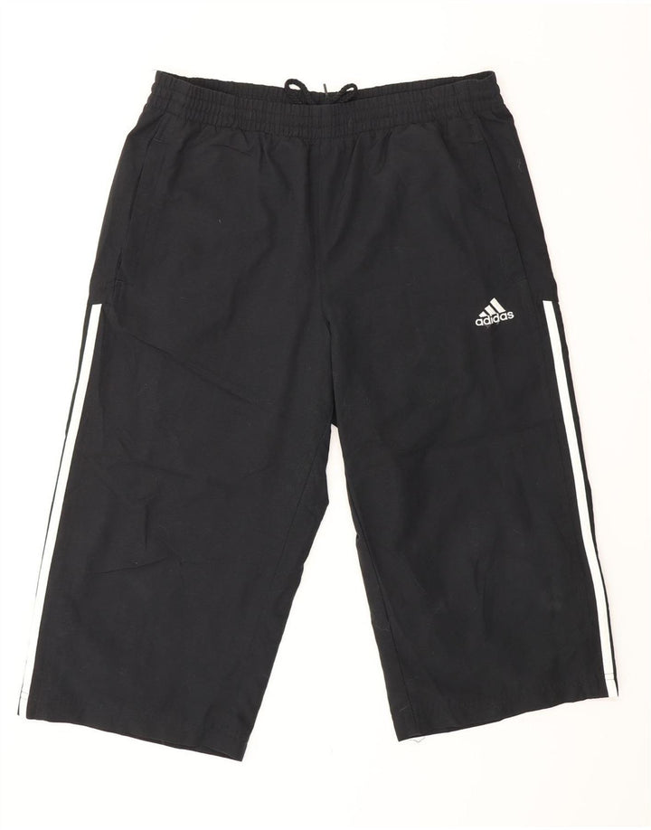 Adidas Mens Capri Tracksuit Trousers Small  Black Polyester