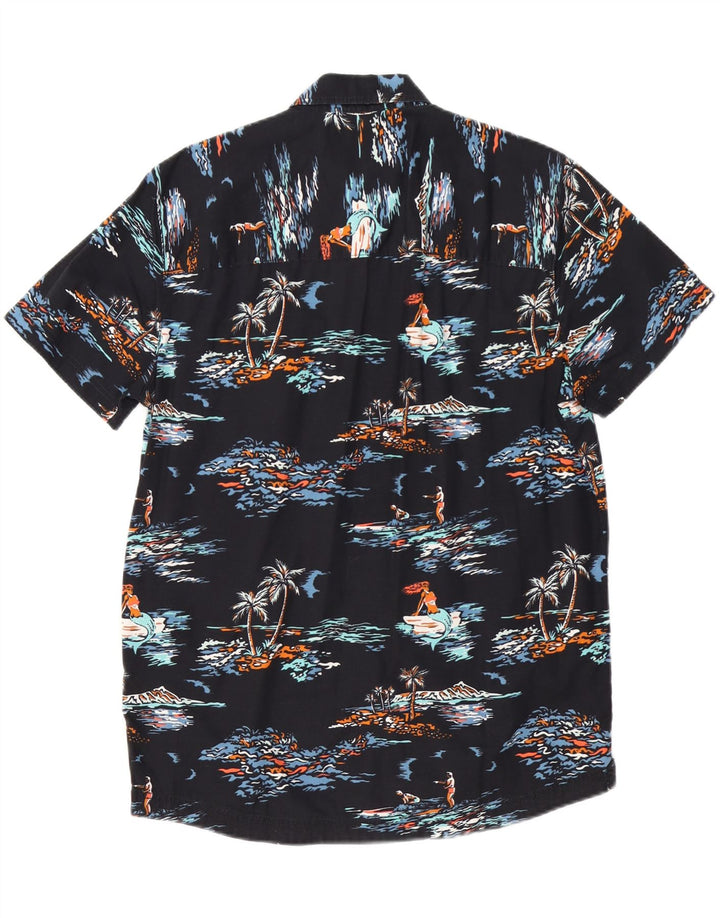 O'Neill Mens Short Sleeve Shirt Medium Black Cotton Hawaiian
