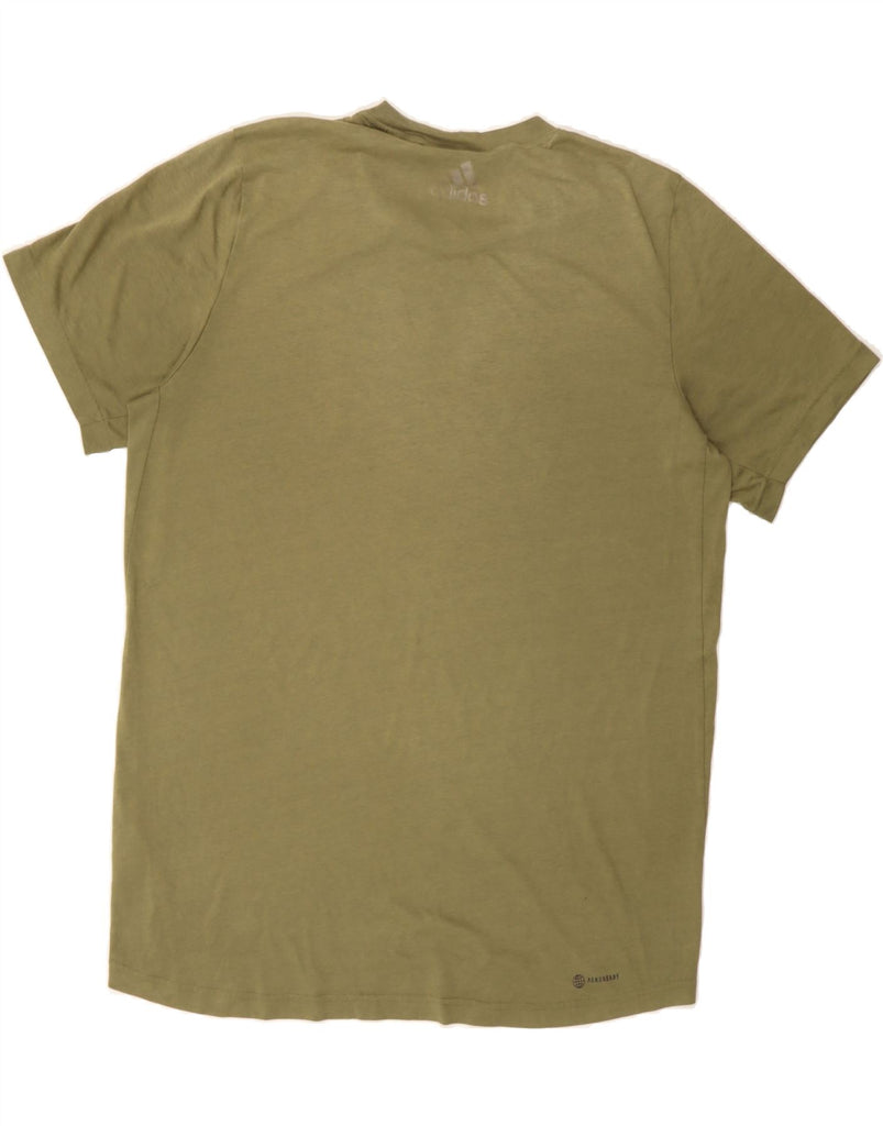 ADIDAS Mens Graphic T-Shirt Top Large Khaki Polyester Vintage Adidas and Second-Hand Adidas from Messina Hembry 