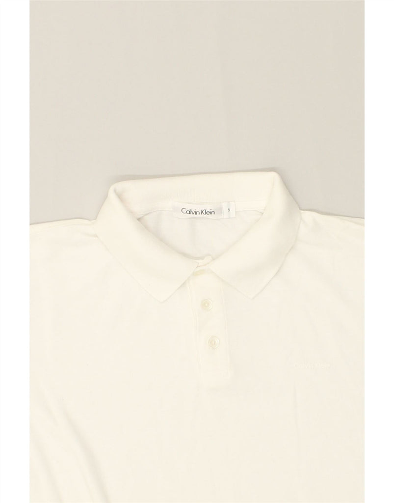 CALVIN KLEIN Mens Polo Shirt Small White Cotton | Vintage Calvin Klein | Thrift | Second-Hand Calvin Klein | Used Clothing | Messina Hembry 