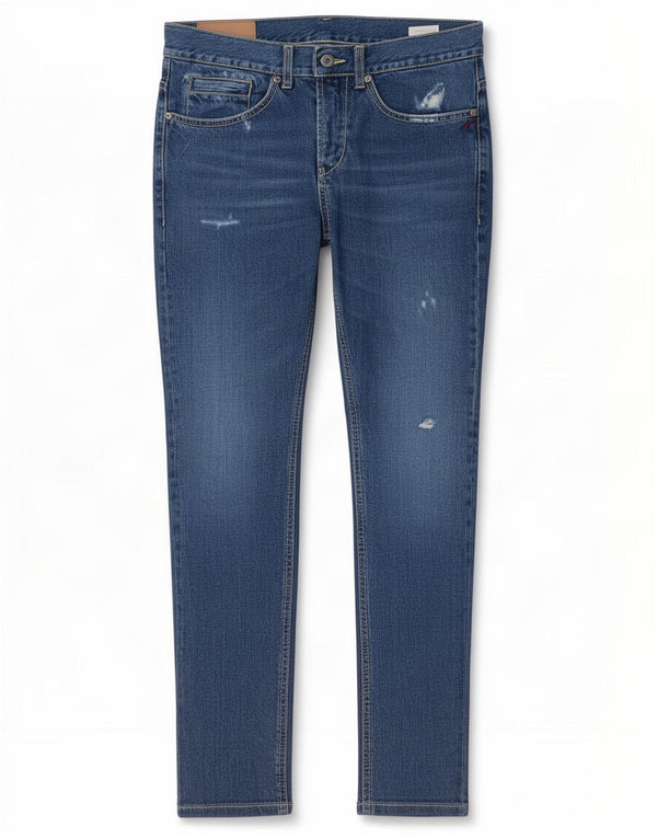Dondup Womens Distressed Slim Jeans W31 L29 Blue Cotton