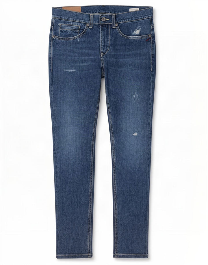 Dondup Womens Distressed Slim Jeans W31 L29 Blue Cotton