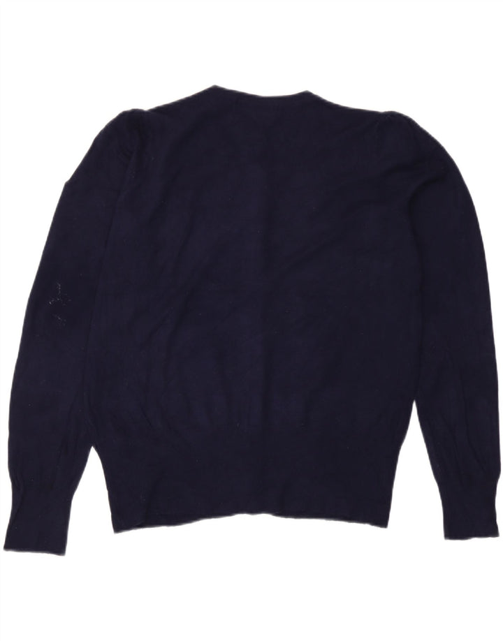 Marks & Spencer Womens Cardigan Sweater UK 12 Medium Navy Blue Viscose