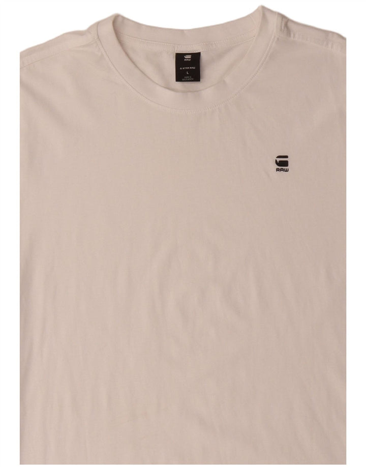 G-STAR Mens T-Shirt Top Large White Cotton