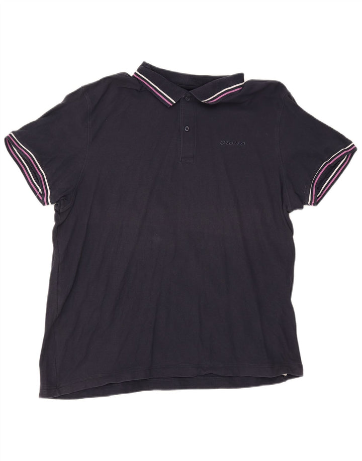 LOTTO Mens Polo Shirt 2XL Navy Blue Cotton