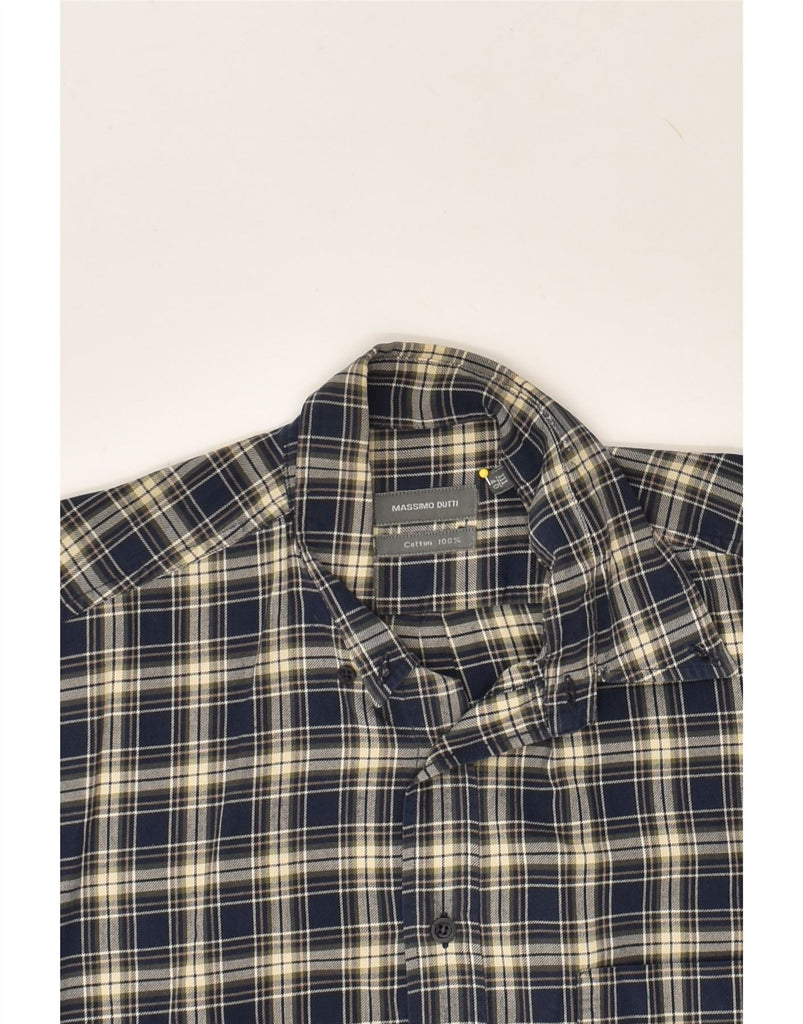 MASSIMO DUTTI Mens Shirt Size 40 Medium Navy Blue Check Cotton | Vintage Massimo Dutti | Thrift | Second-Hand Massimo Dutti | Used Clothing | Messina Hembry 