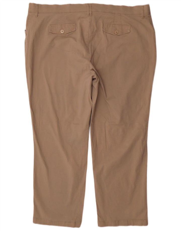 Lee Womens Comfort Fit Casual Trousers US 24 4XL W48 L30 Beige Cotton