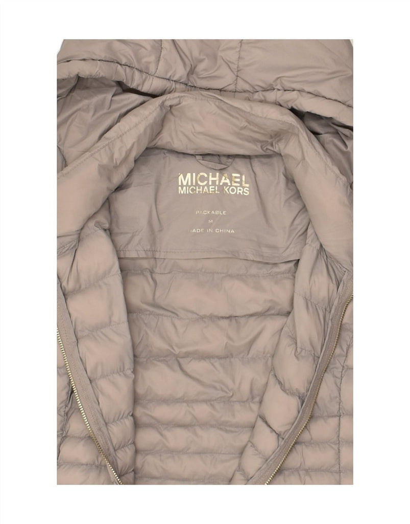 MICHAEL KORS Womens Hooded Padded Coat UK 14 Medium Grey Nylon | Vintage Michael Kors | Thrift | Second-Hand Michael Kors | Used Clothing | Messina Hembry 