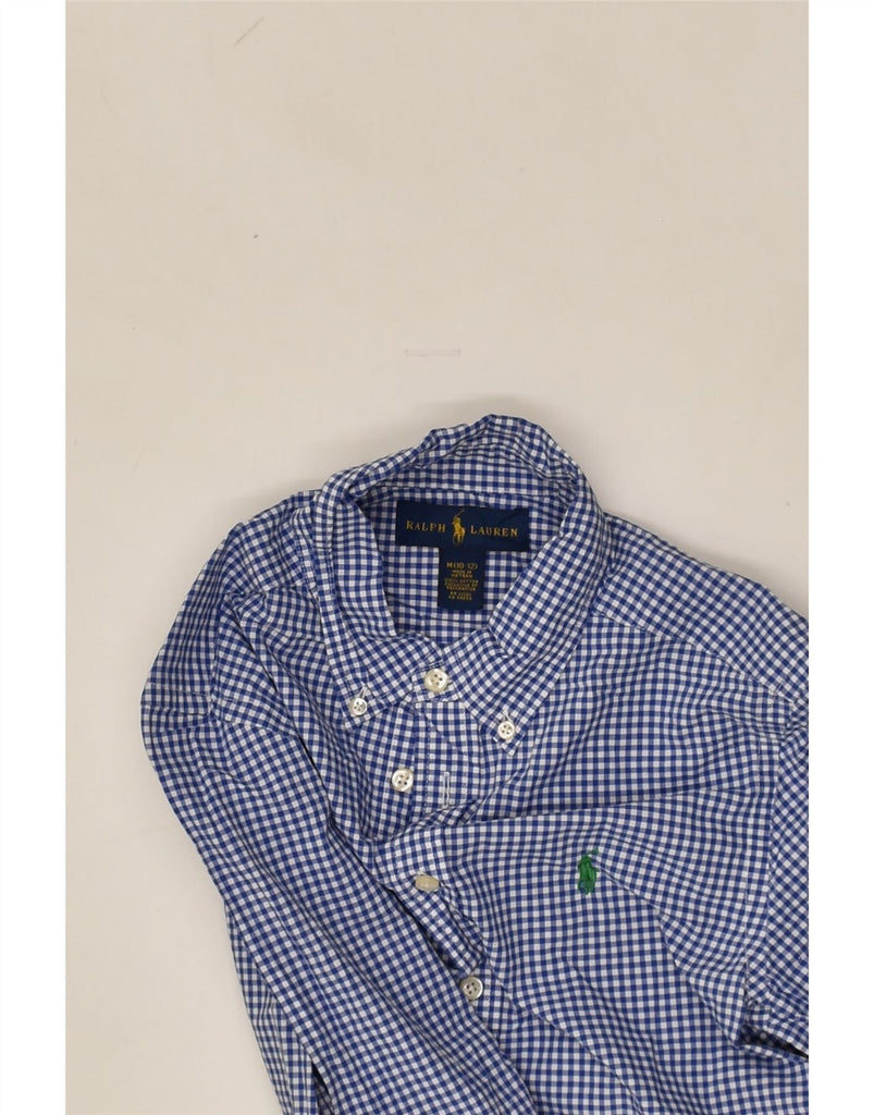 RALPH LAUREN Boys Shirt 10-11 Years Medium Blue Gingham Cotton | Vintage Ralph Lauren | Thrift | Second-Hand Ralph Lauren | Used Clothing | Messina Hembry 