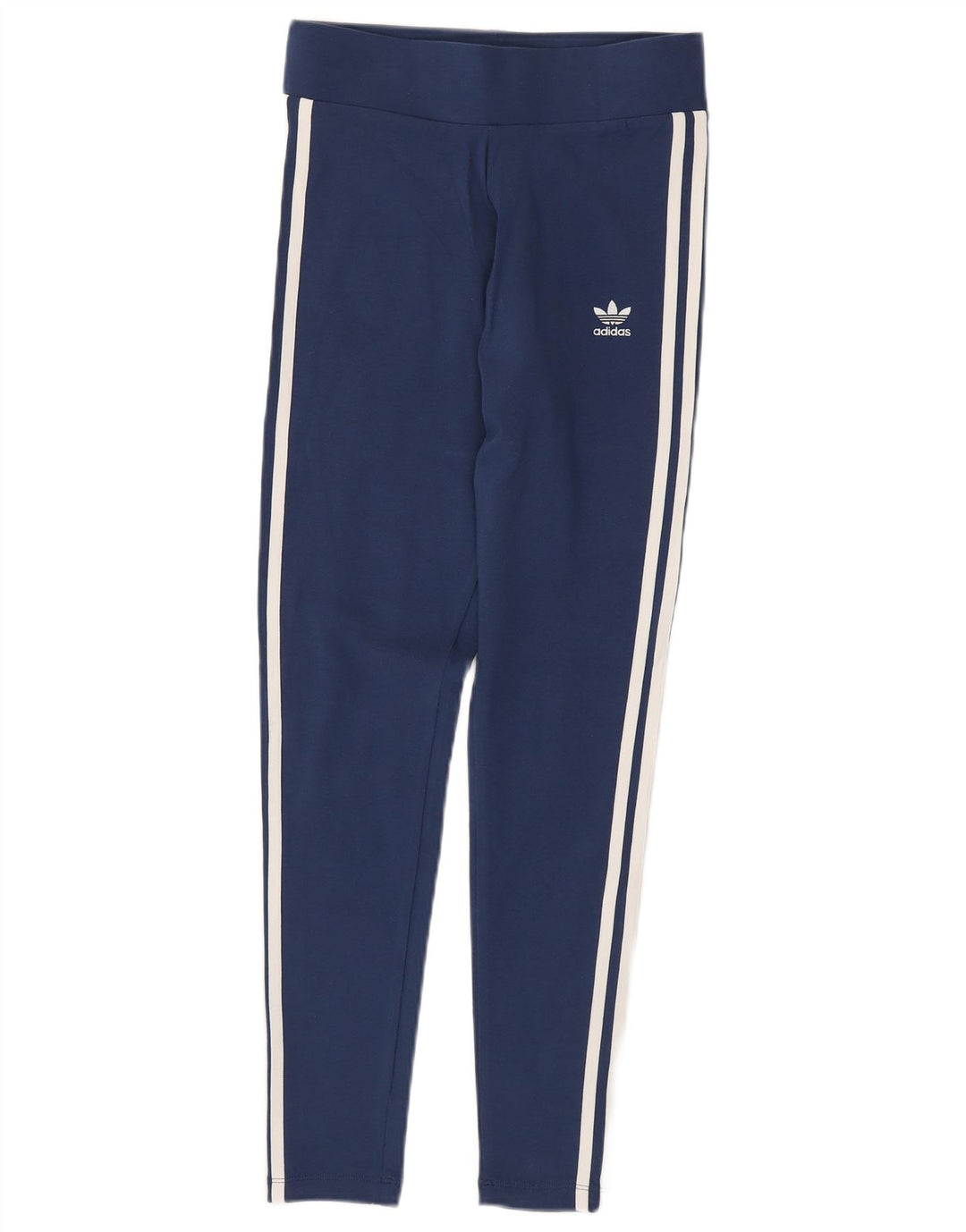 ADIDAS Womens Leggings UK 10 Small  Navy Blue Cotton