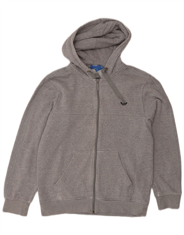 Adidas Mens Zip Hoodie Sweater Medium Grey Cotton