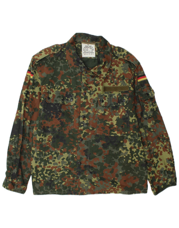 Vintage Mens Military Jacket UK 40 Large Khaki Camouflage Cotton