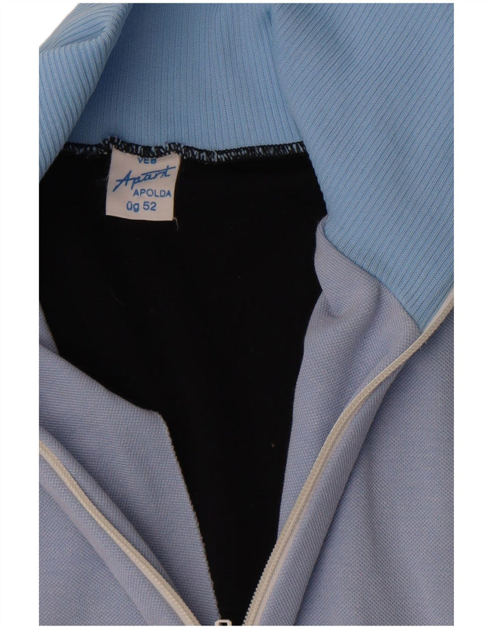 Apart Mens Tracksuit Top Jacket EU 52 Large Blue Colourblock