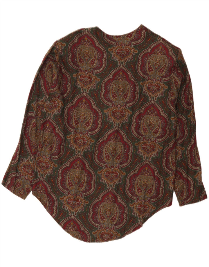 Vintage Womens Shirt Blouse UK 14 Medium Multicoloured Paisley Viscose