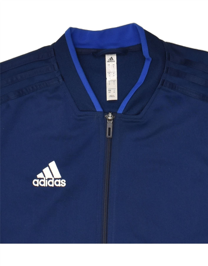 ADIDAS Mens Tracksuit Top Jacket Small Navy Blue Polyester Vintage Adidas and Second-Hand Adidas from Messina Hembry 