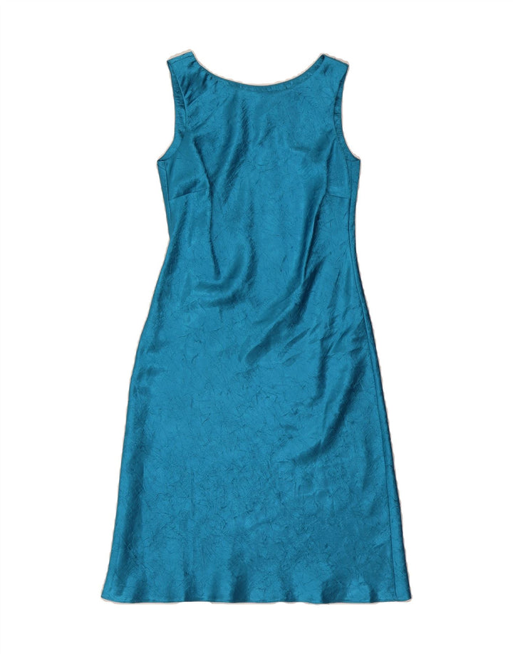 MONSOON Womens Sleeveless Sheath Dress UK 8 Small  Blue Vintage Monsoon and Second-Hand Monsoon from Messina Hembry 