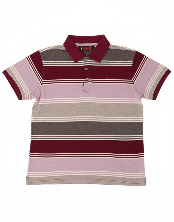 Kappa Mens Polo Shirt Large Multicoloured Striped Cotton