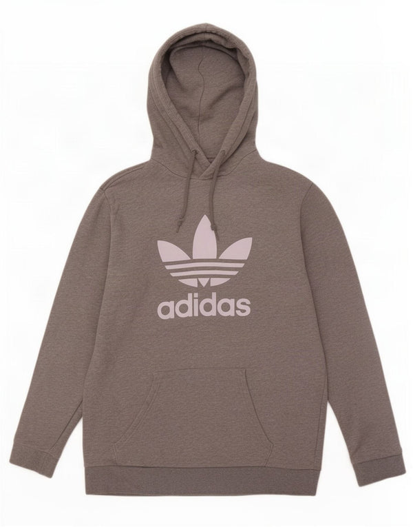 Adidas Mens Graphic Hoodie Jumper Medium Grey Flecked
