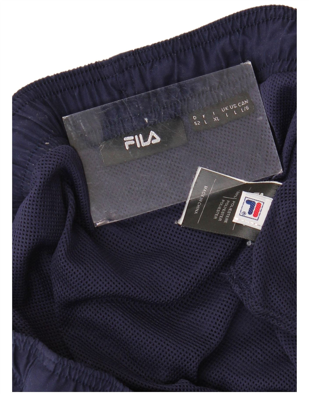FILA Mens Graphic Sport Shorts Large Navy Blue Polyester