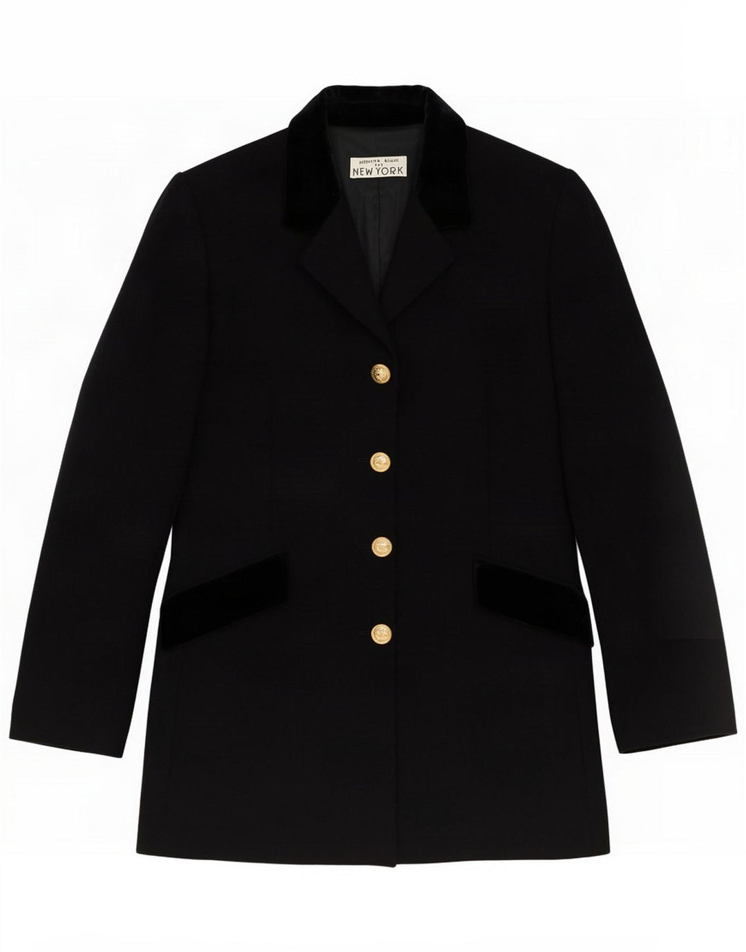 Alberto Biani Womens 4 Button Blazer Jacket IT 40 Medium Black Wool