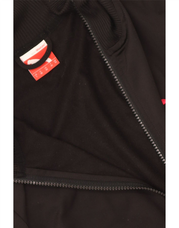 Puma Womens Tracksuit Top Jacket UK 14 Large Black Colourblock Polyester