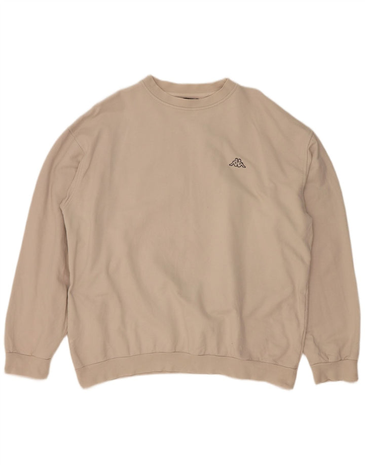 Kappa Mens Sweatshirt Jumper 2XL Beige Cotton