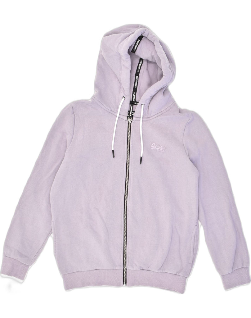 SUPERDRY Womens Zip Hoodie Sweater UK 10 Small  Purple Cotton | Vintage Superdry | Thrift | Second-Hand Superdry | Used Clothing | Messina Hembry 