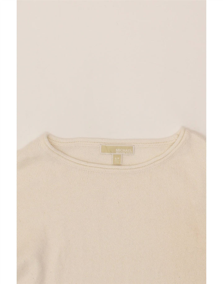 MICHAEL KORS Womens Boat Neck Jumper Sweater UK 10 Small White Vintage Michael Kors and Second-Hand Michael Kors from Messina Hembry 