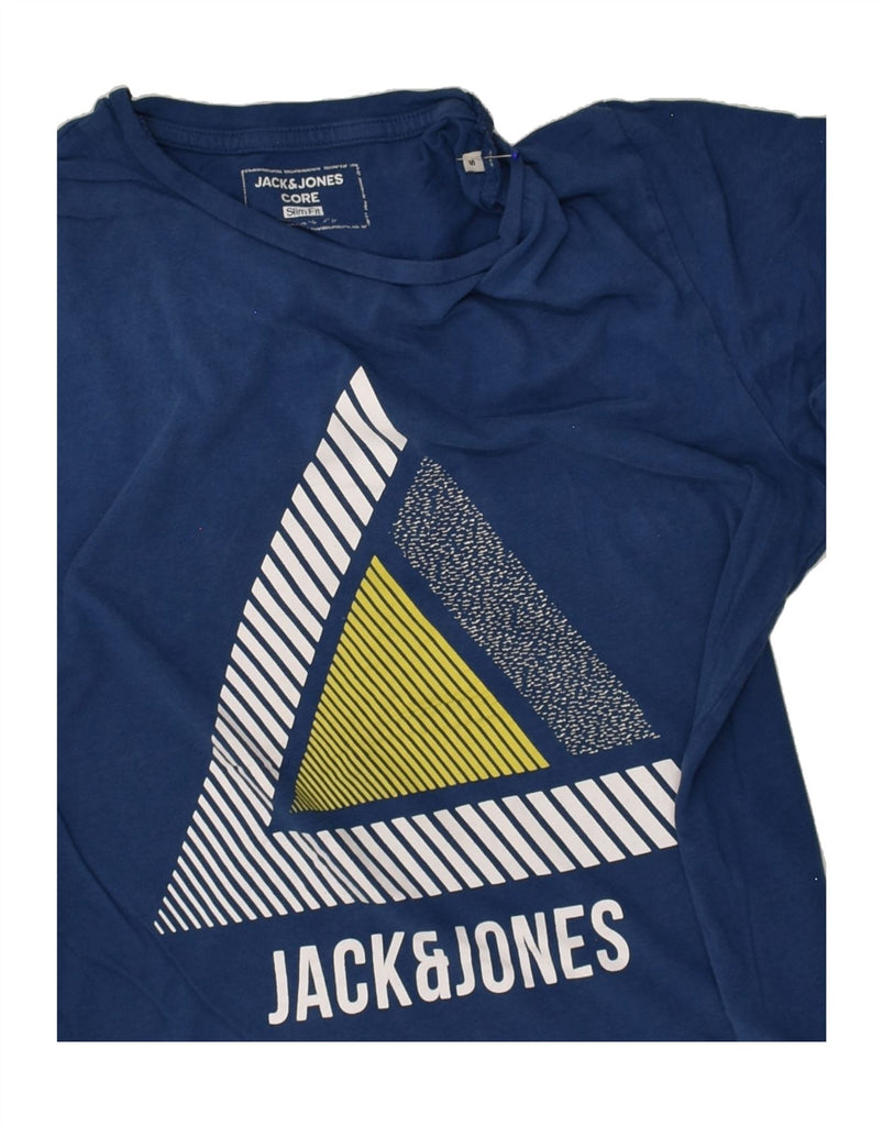 JACK & JONES Mens Slim Fit Graphic T-Shirt Top Small Navy Blue Cotton | Vintage Jack & Jones | Thrift | Second-Hand Jack & Jones | Used Clothing | Messina Hembry 