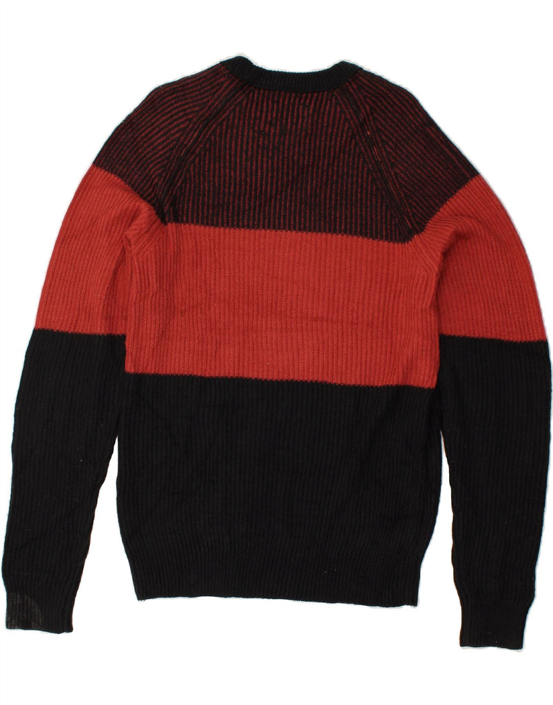 JACK & JONES Mens Crew Neck Jumper Sweater Small Red Colourblock | Vintage Jack & Jones | Thrift | Second-Hand Jack & Jones | Used Clothing | Messina Hembry 