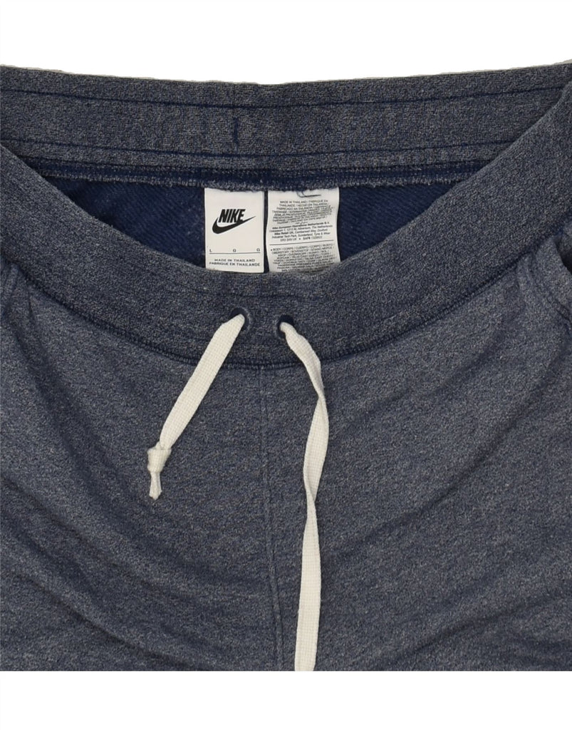 NIKE Mens Graphic Sport Shorts Large Navy Blue Cotton | Vintage Nike | Thrift | Second-Hand Nike | Used Clothing | Messina Hembry 