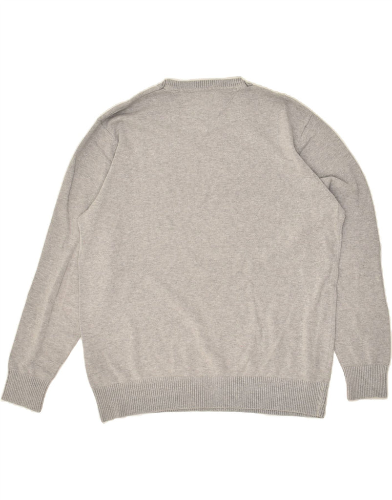 TOMMY HILFIGER Mens Crew Neck Jumper Sweater Medium Grey Cotton | Vintage Tommy Hilfiger | Thrift | Second-Hand Tommy Hilfiger | Used Clothing | Messina Hembry 