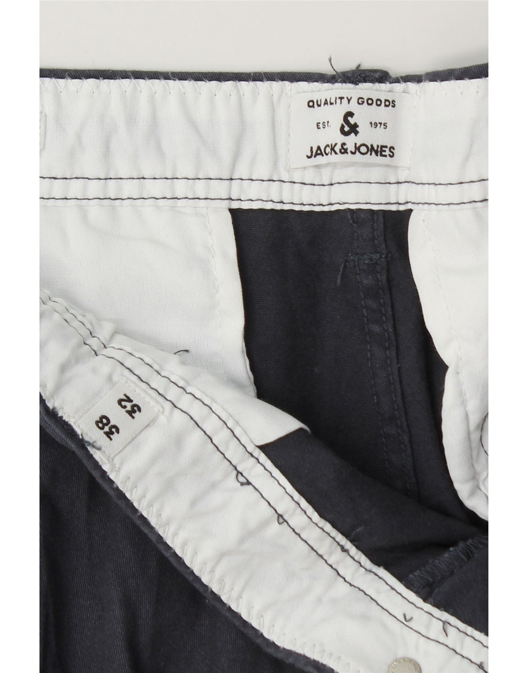 Jack & Jones Mens Slim Cargo Trousers W38 L30 Navy Blue Cotton