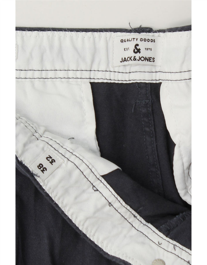 Jack & Jones Mens Slim Cargo Trousers W38 L30 Navy Blue Cotton