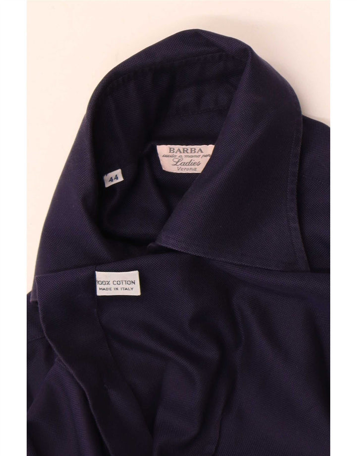 Barba Womens Shirt IT 44 Medium Navy Blue Cotton