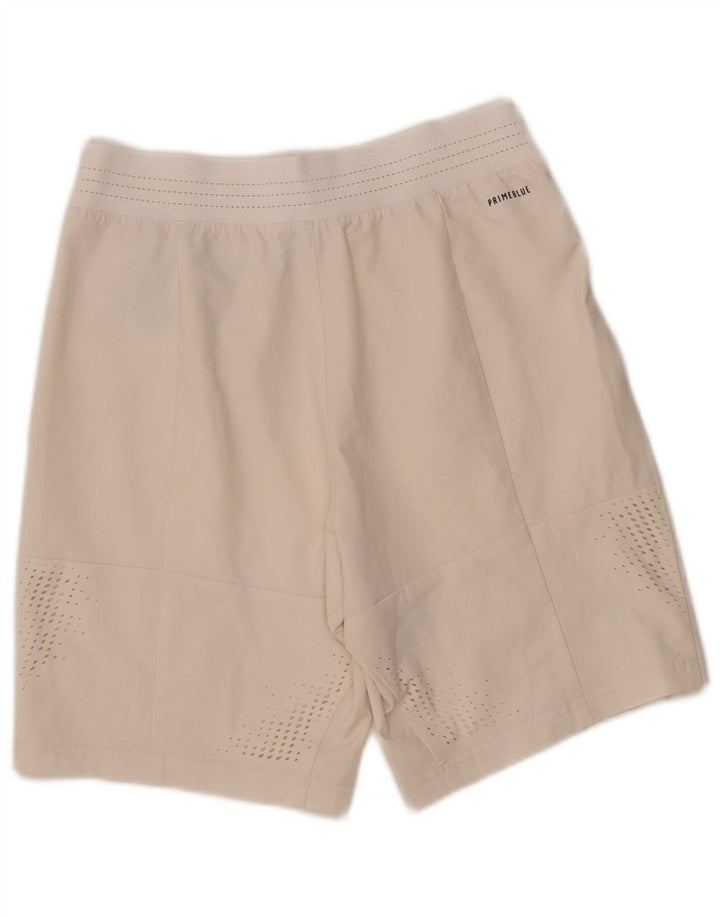 Adidas Mens Sport Shorts Small Off White Polyester